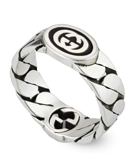 silver gucci g ring|gucci interlocking ring silver.